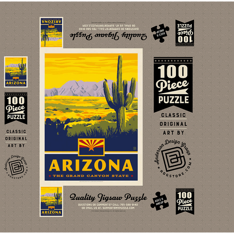 Arizona: The Grand Canyon State 100 Jigsaw Puzzle box 3D Modell