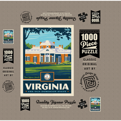 Virginia: The Old Dominion State 1000 Jigsaw Puzzle box 3D Modell