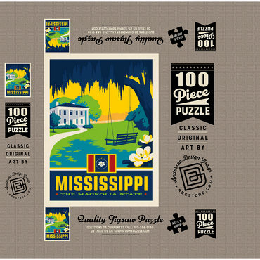 Mississippi: The Magnolia State 100 Jigsaw Puzzle box 3D Modell