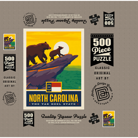 North Carolina: The Tar Heel State 500 Jigsaw Puzzle box 3D Modell
