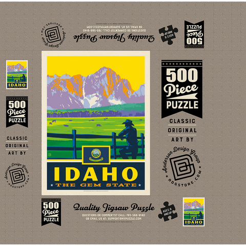 Idaho: The Gem State 500 Jigsaw Puzzle box 3D Modell
