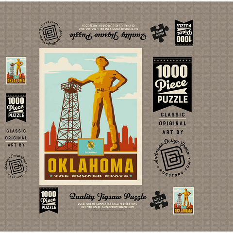Oklahoma: The Sooner State 1000 Jigsaw Puzzle box 3D Modell