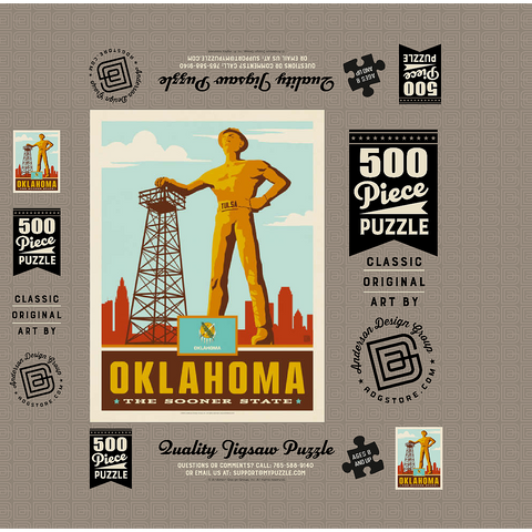 Oklahoma: The Sooner State 500 Jigsaw Puzzle box 3D Modell