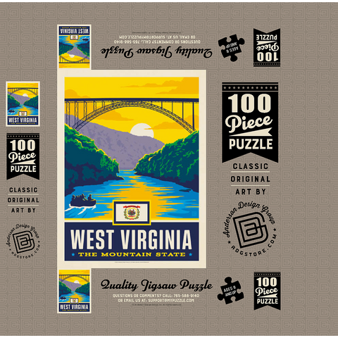 West Virginia: The Mountain State 100 Jigsaw Puzzle box 3D Modell