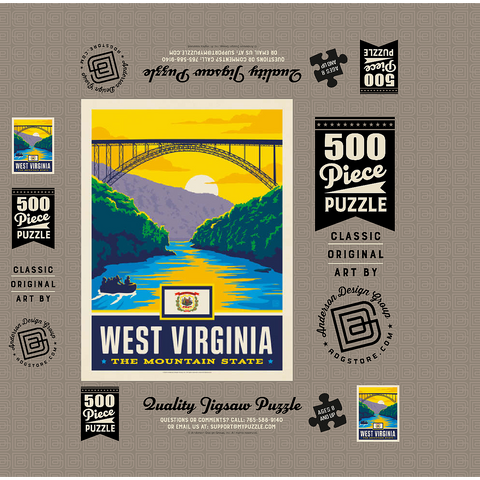 West Virginia: The Mountain State 500 Jigsaw Puzzle box 3D Modell