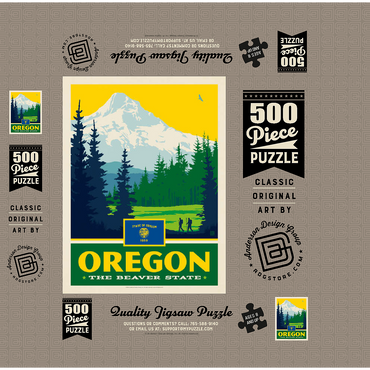 Oregon: The Beaver State 500 Jigsaw Puzzle box 3D Modell