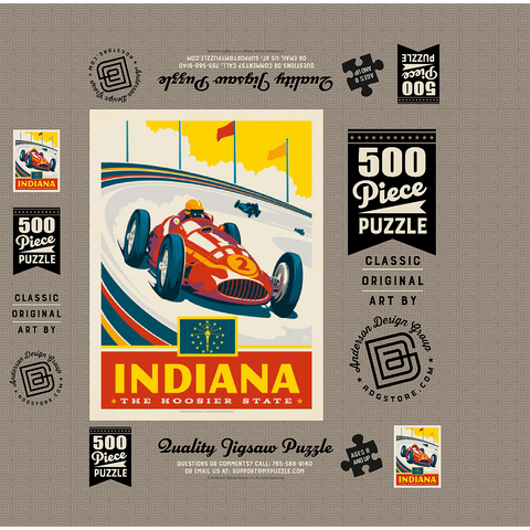 Indiana: The Hoosier State 500 Jigsaw Puzzle box 3D Modell