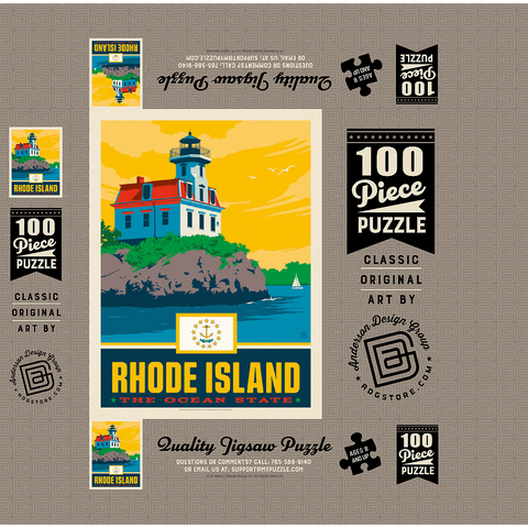 Rhode Island: The Ocean State 100 Jigsaw Puzzle box 3D Modell