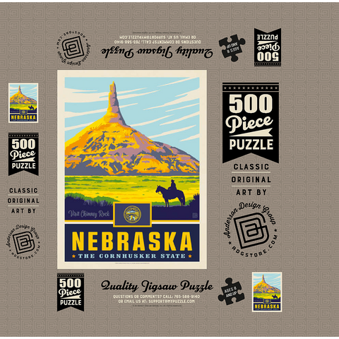 Nebraska: The Cornhusker State 500 Jigsaw Puzzle box 3D Modell