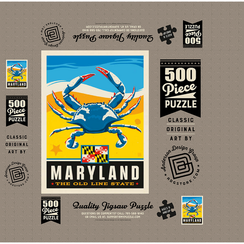 Maryland: The Old Line State 500 Jigsaw Puzzle box 3D Modell
