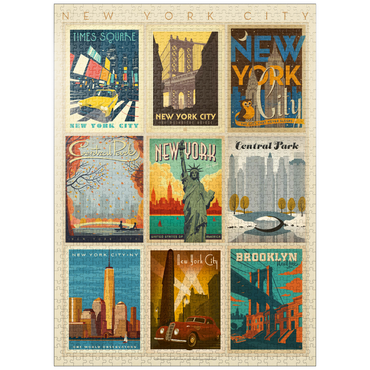 puzzleplate New York City: Multi-Image Print - Edition 1, Vintage Poster 1000 Jigsaw Puzzle