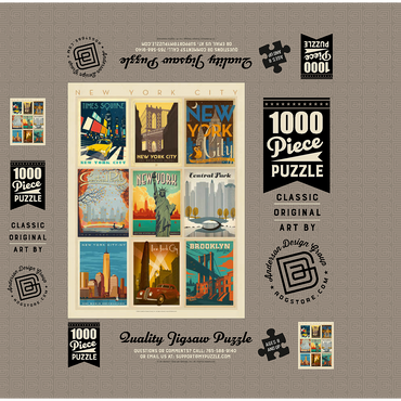 New York City: Multi-Image Print - Edition 1, Vintage Poster 1000 Jigsaw Puzzle box 3D Modell
