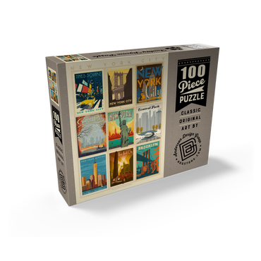 New York City: Multi-Image Print - Edition 1, Vintage Poster 100 Jigsaw Puzzle box view2
