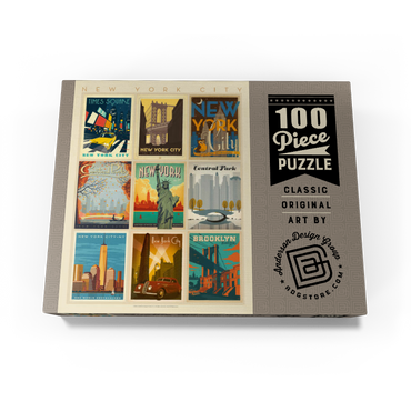 New York City: Multi-Image Print - Edition 1, Vintage Poster 100 Jigsaw Puzzle box view3