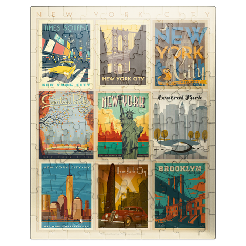 puzzleplate New York City: Multi-Image Print - Edition 1, Vintage Poster 100 Jigsaw Puzzle