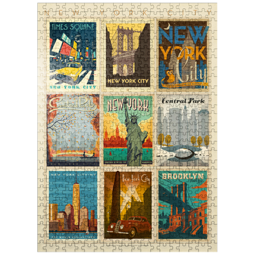 puzzleplate New York City: Multi-Image Print - Edition 1, Vintage Poster 500 Jigsaw Puzzle