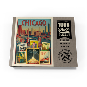 Chicago: Multi-Image Collage Print, Vintage Poster 1000 Jigsaw Puzzle box view3