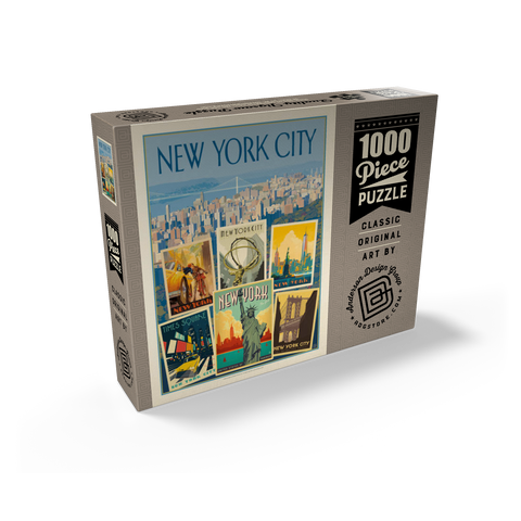 New York City: Multi-Image Collage Print, Vintage Poster 1000 Jigsaw Puzzle box view2