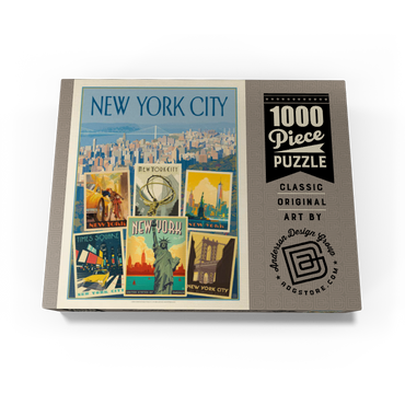 New York City: Multi-Image Collage Print, Vintage Poster 1000 Jigsaw Puzzle box view3