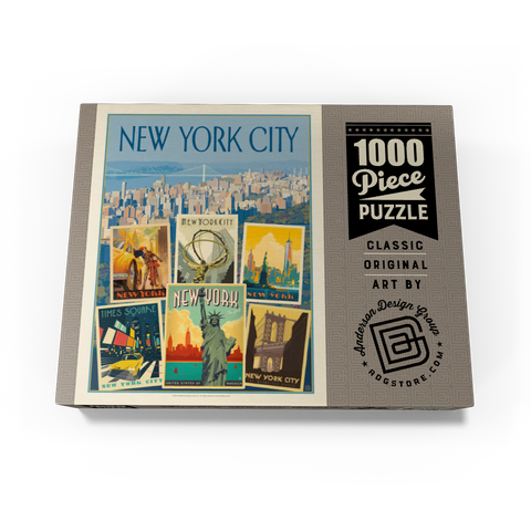 New York City: Multi-Image Collage Print, Vintage Poster 1000 Jigsaw Puzzle box view3