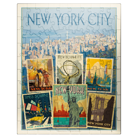 puzzleplate New York City: Multi-Image Collage Print, Vintage Poster 100 Jigsaw Puzzle