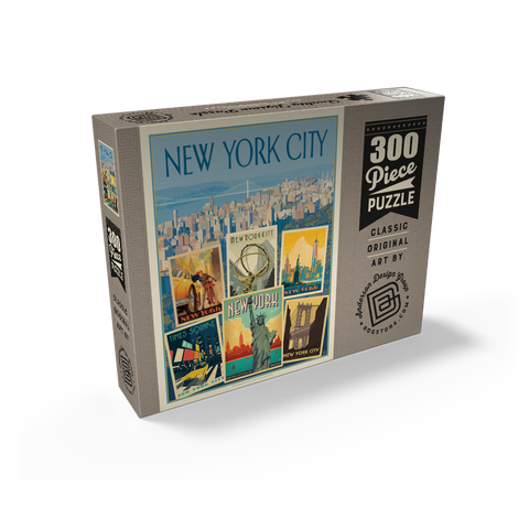 New York City: Multi-Image Collage Print, Vintage Poster 300 Jigsaw Puzzle box view2