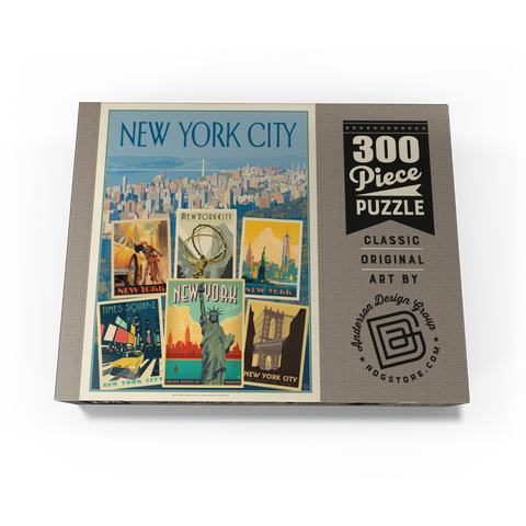 New York City: Multi-Image Collage Print, Vintage Poster 300 Jigsaw Puzzle box view3