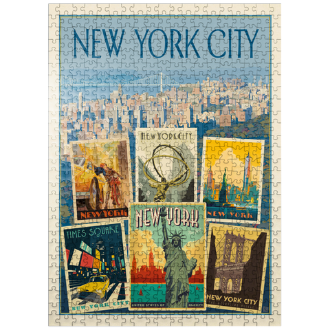 puzzleplate New York City: Multi-Image Collage Print, Vintage Poster 500 Jigsaw Puzzle
