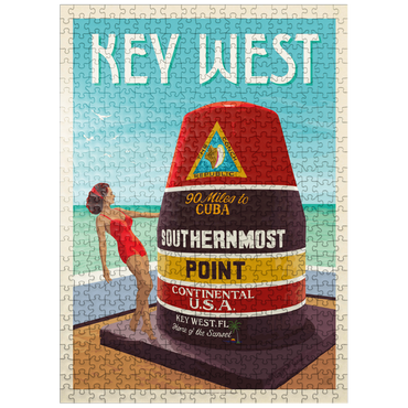 puzzleplate Key West, Florida, Vintage Poster 500 Jigsaw Puzzle