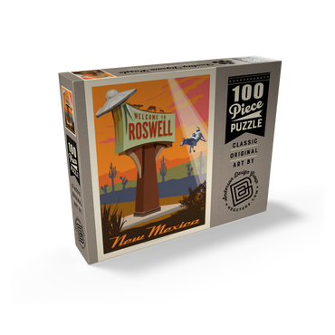 Roswell, New Mexico, Vintage Poster 100 Jigsaw Puzzle box view2