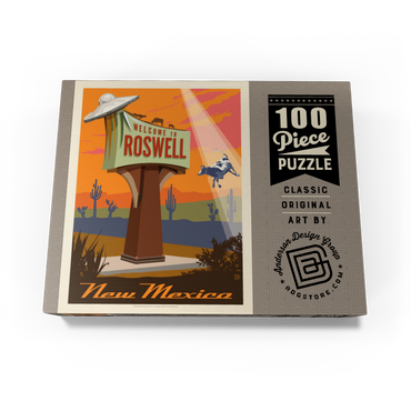 Roswell, New Mexico, Vintage Poster 100 Jigsaw Puzzle box view3