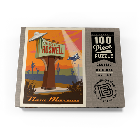 Roswell, New Mexico, Vintage Poster 100 Jigsaw Puzzle box view3
