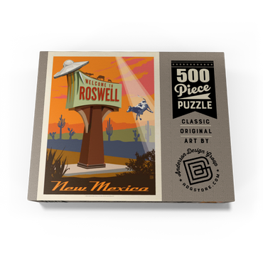 Roswell, New Mexico, Vintage Poster 500 Jigsaw Puzzle box view3