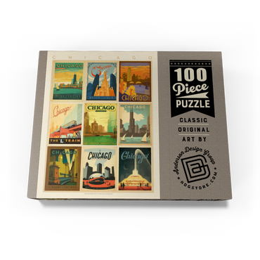 Chicago: Multi-Image Print - Edition 1, Vintage Poster 100 Jigsaw Puzzle box view3