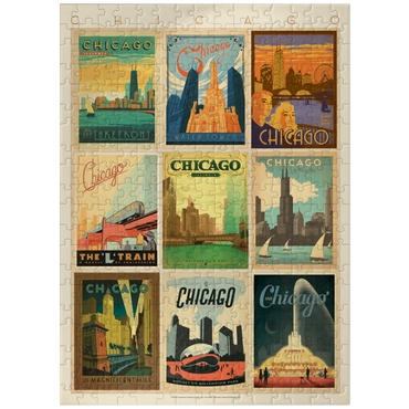 puzzleplate Chicago: Multi-Image Print - Edition 1, Vintage Poster 300 Jigsaw Puzzle