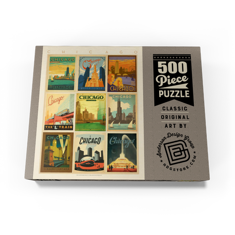 Chicago: Multi-Image Print - Edition 1, Vintage Poster 500 Jigsaw Puzzle box view3