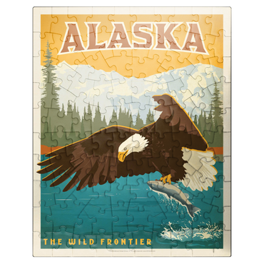 puzzleplate Alaska: Eagle, Vintage Poster 100 Jigsaw Puzzle