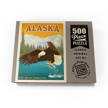Alaska: Eagle, Vintage Poster 500 Jigsaw Puzzle box view3