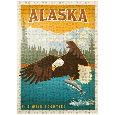 puzzleplate Alaska: Eagle, Vintage Poster 500 Jigsaw Puzzle