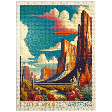puzzleplate Arizona: Desert Dreamscape, Vintage Poster 500 Jigsaw Puzzle