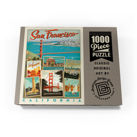 San Francisco: Multi-Image Collage Print, Vintage Poster 1000 Jigsaw Puzzle box view3