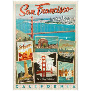 puzzleplate San Francisco: Multi-Image Collage Print, Vintage Poster 1000 Jigsaw Puzzle