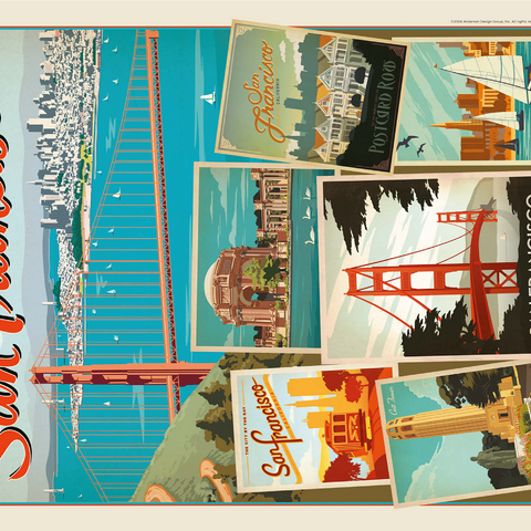San Francisco: Multi-Image Collage Print, Vintage Poster 1000 Jigsaw Puzzle 3D Modell