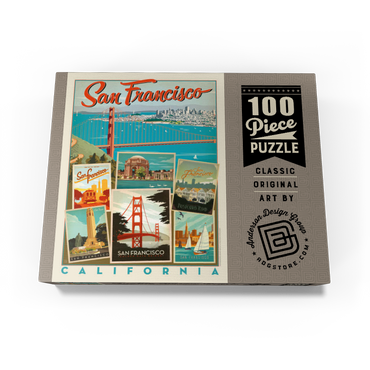 San Francisco: Multi-Image Collage Print, Vintage Poster 100 Jigsaw Puzzle box view3