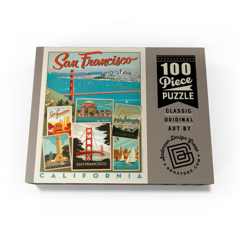 San Francisco: Multi-Image Collage Print, Vintage Poster 100 Jigsaw Puzzle box view3