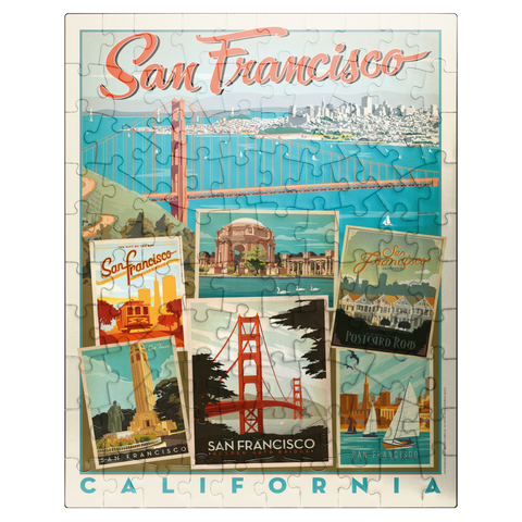 puzzleplate San Francisco: Multi-Image Collage Print, Vintage Poster 100 Jigsaw Puzzle