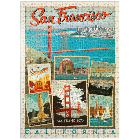 puzzleplate San Francisco: Multi-Image Collage Print, Vintage Poster 500 Jigsaw Puzzle
