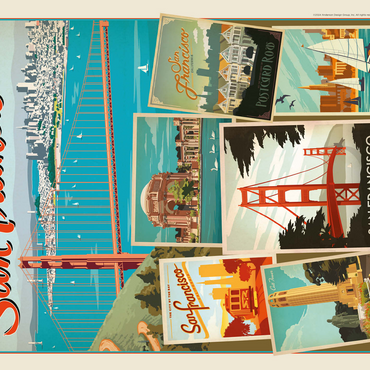 San Francisco: Multi-Image Collage Print, Vintage Poster 500 Jigsaw Puzzle 3D Modell