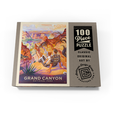 Grand Canyon National Park: A Grand Vista, Vintage Poster 100 Jigsaw Puzzle box view3