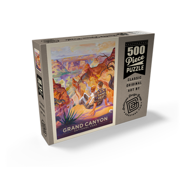 Grand Canyon National Park: A Grand Vista, Vintage Poster 500 Jigsaw Puzzle box view2